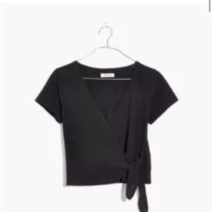 Madewell Texture & Thread Wrap-Tie Top